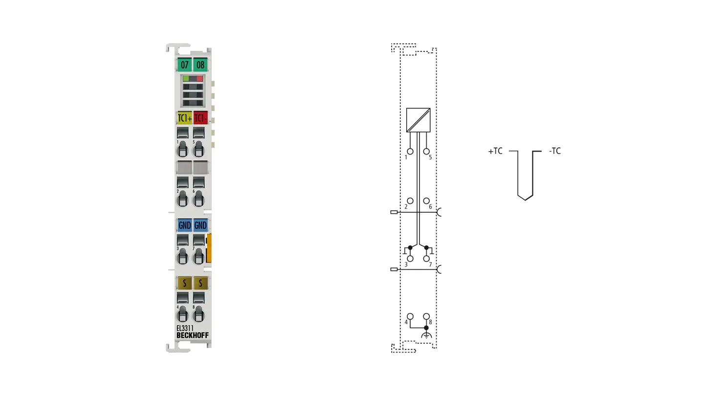 EL3311 1-Kanal-Analog-Eingang, Temperatur, Thermoelement, 16 Bit