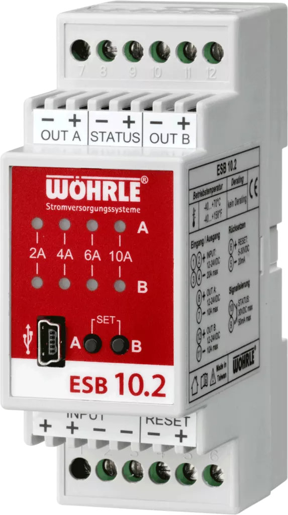 ESB10.2 Elektronischer Strombegrenzer 2 Kanäle 2/4/6/10A einstellbar